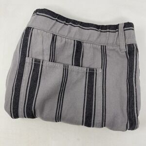 Madewell Shorts Mens XL Grey Black Striped Hemp Cotton NF016 Elastic Back New